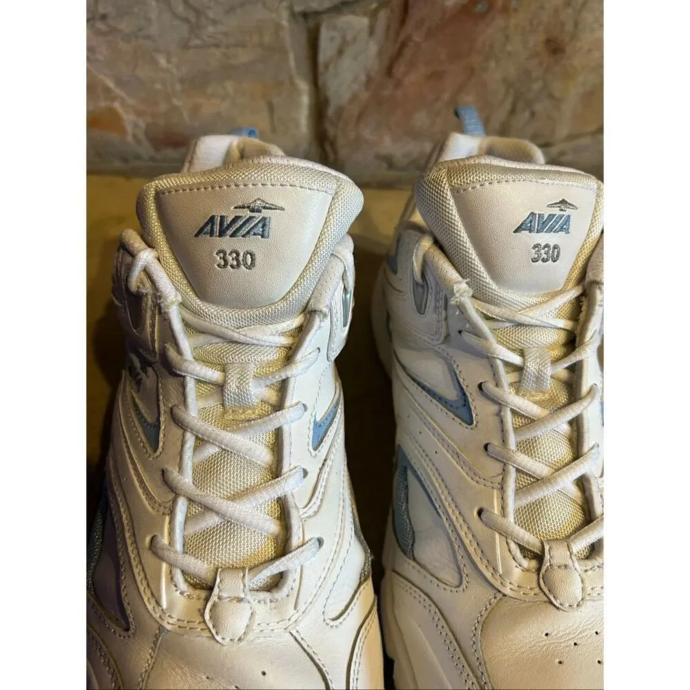 Avia 330 Women's Walking Shoes Size 11 White Blue Cantilever Athletic Sneakers